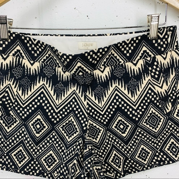 J.Crew Size 4 Black & Cream Chevron Ikat Print Shorts - Picture 3 of 9
